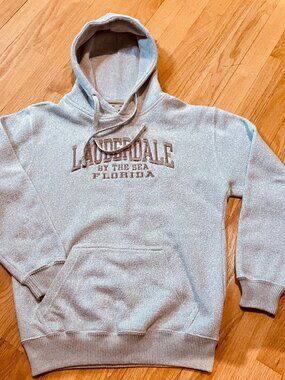 Destinations Lauderdale-By-The-Sea Florida Hoodie - Beige Coastal Beach Pullover